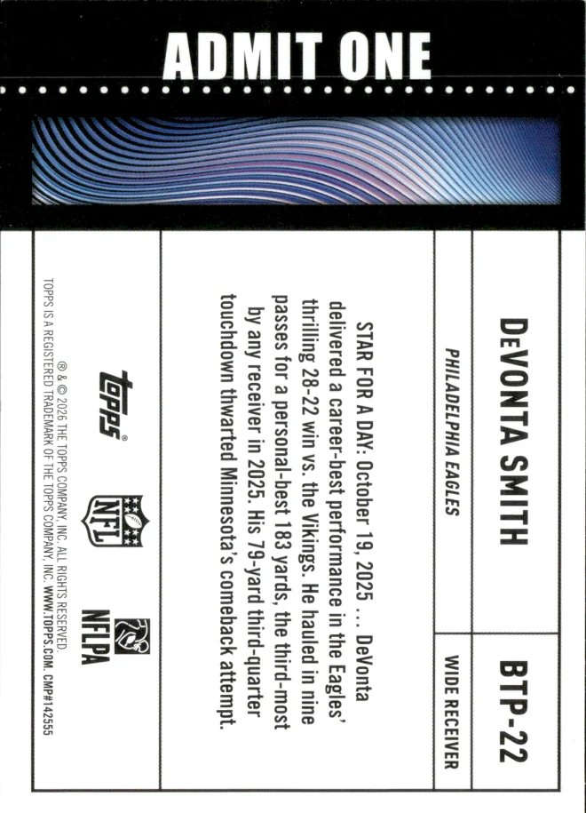 DeVonta Smith card back