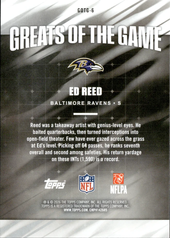 Ed Reed card back