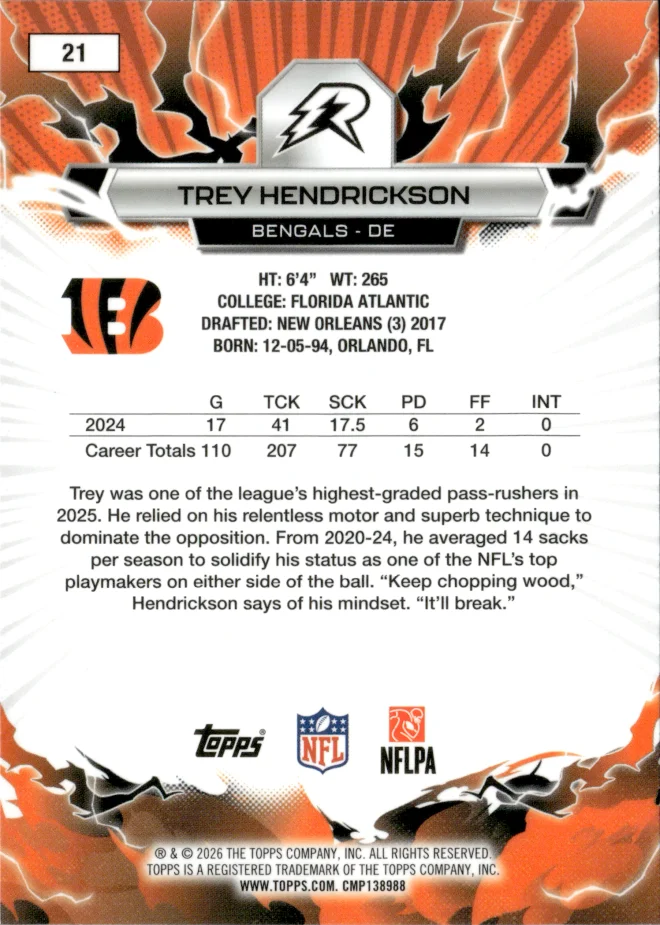 Trey Hendrickson card back