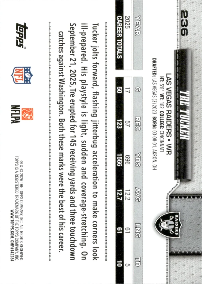Tre Tucker card back