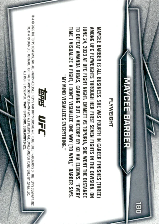 Maycee Barber card back
