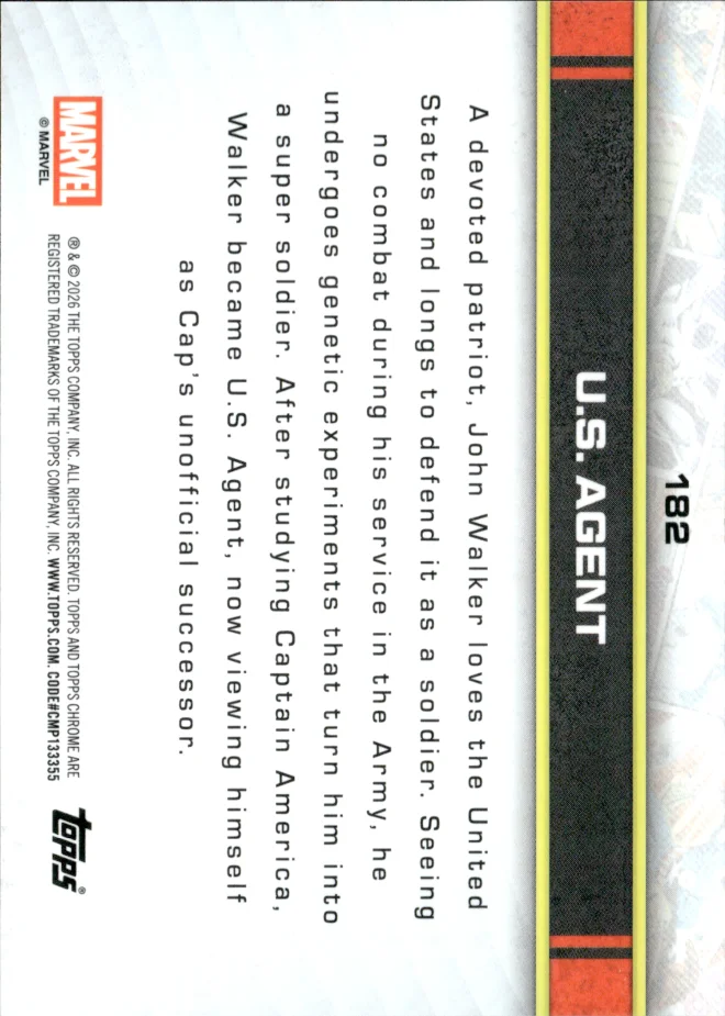 U.S. Agent card back