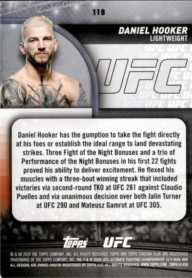 Daniel Hooker card back