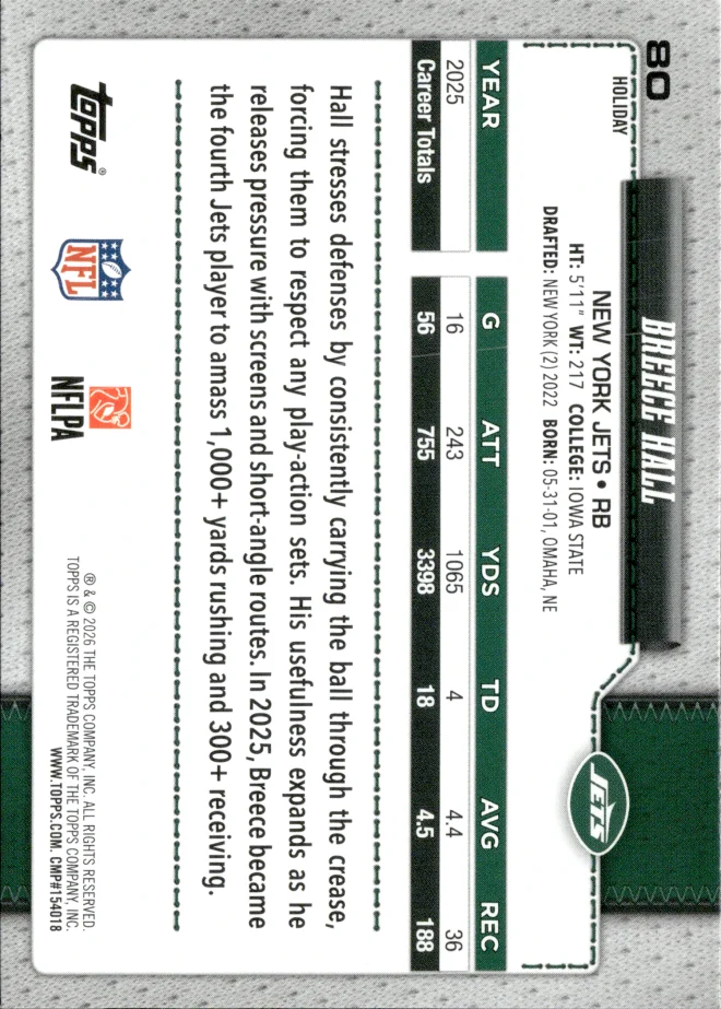 Breece Hall card back
