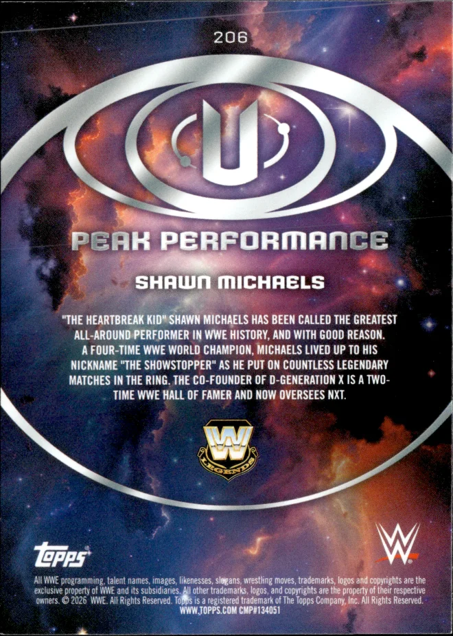 Shawn Michaels card back