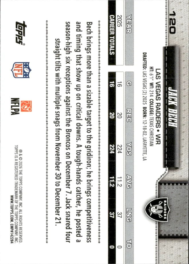 Jack Bech card back