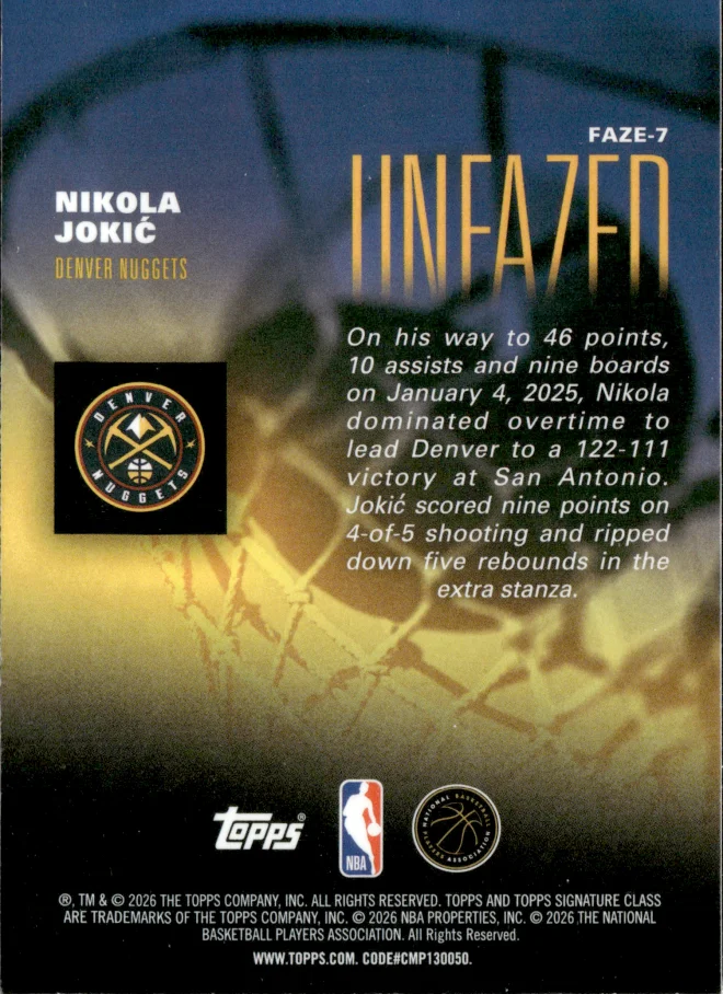 Nikola Jokić card back