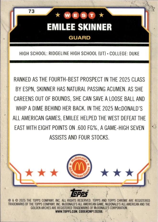 Emilee Skinner card back