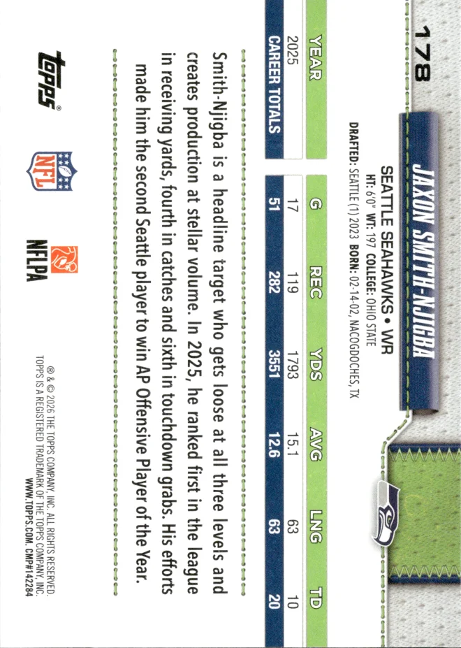 Jaxon Smith-Njigba card back