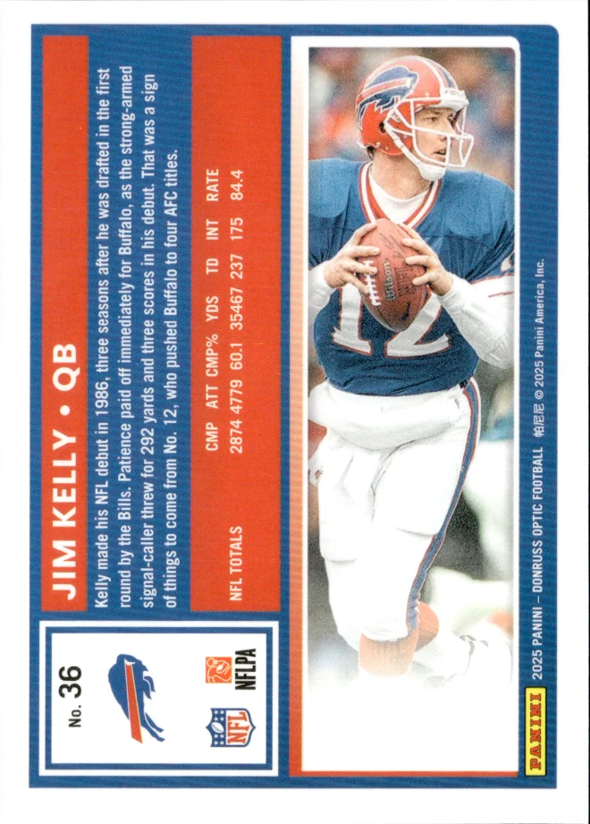 Jim Kelly card back