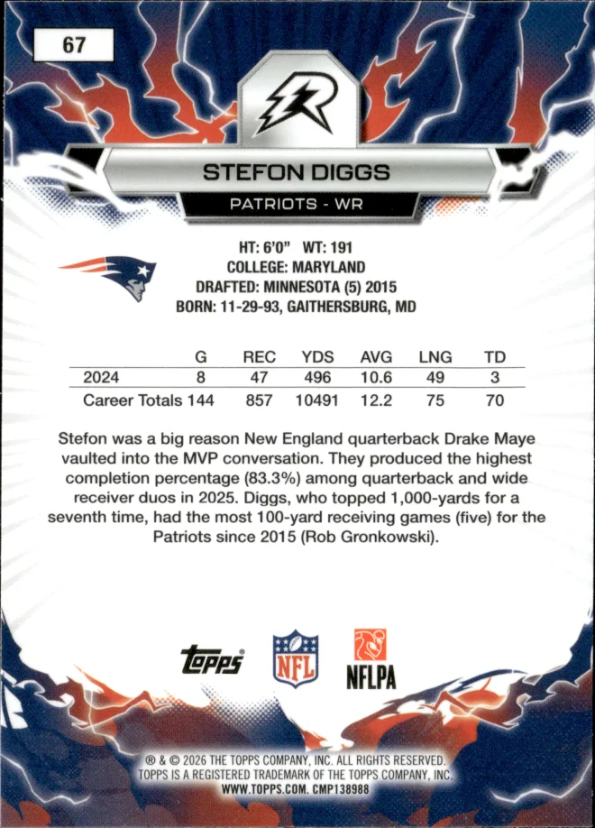 Stefon Diggs card back