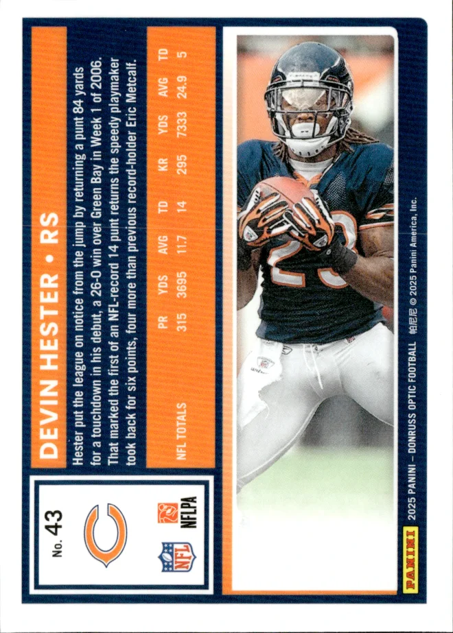 Devin Hester card back