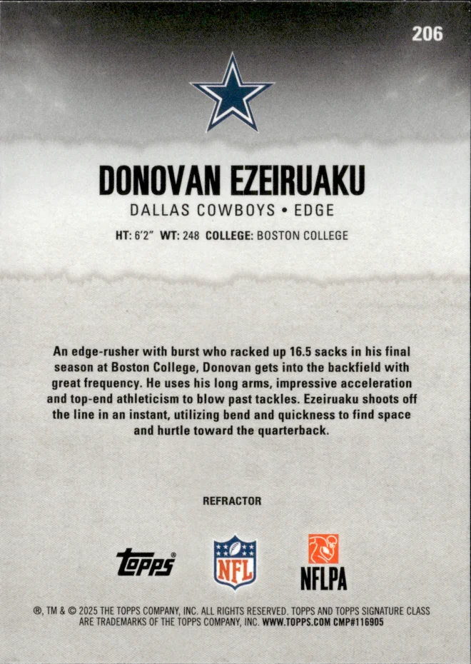 Donovan Ezeiruaku card back