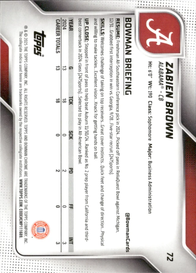 Zabien Brown card back