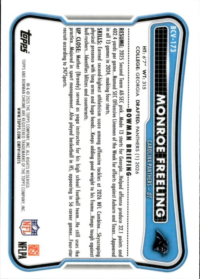 Monroe Freeling card back