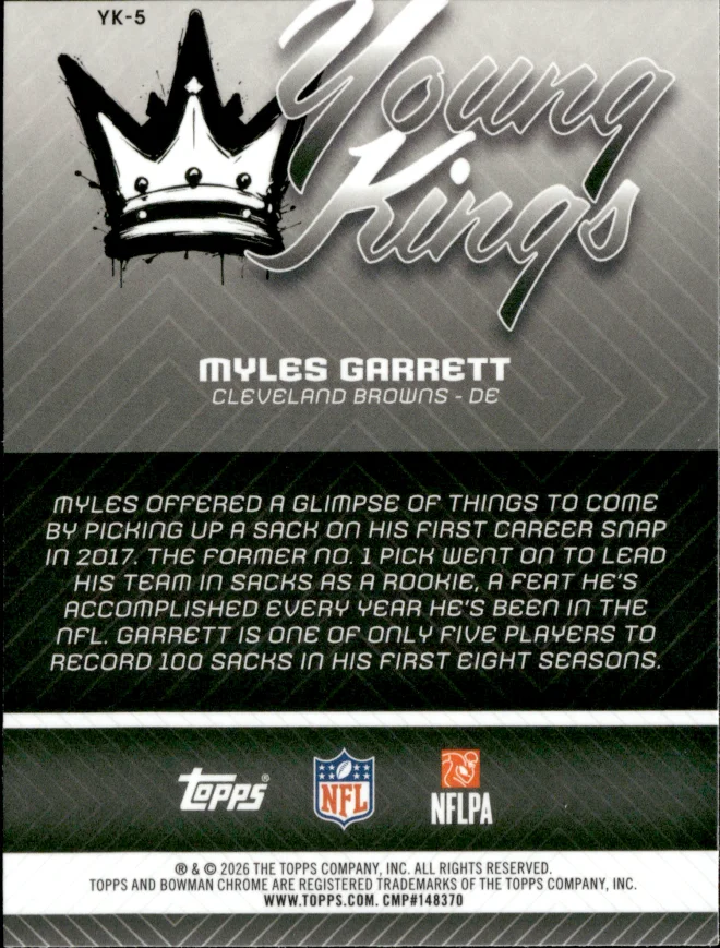 Myles Garrett card back
