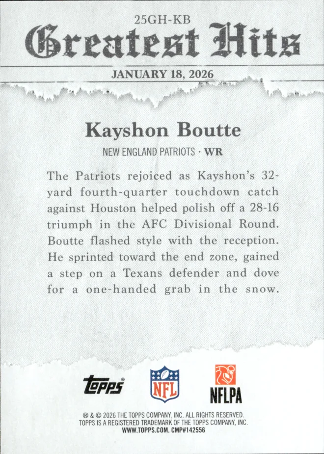 Kayshon Boutte card back