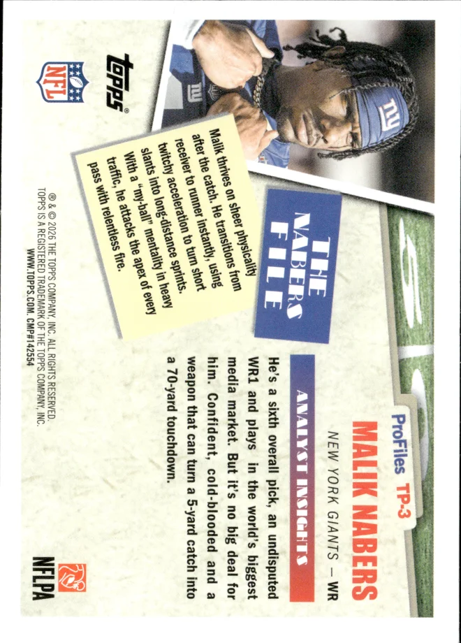 Malik Nabers card back