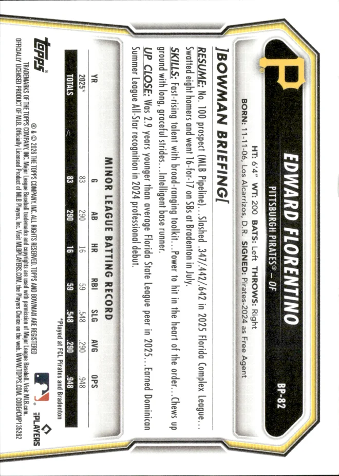 Edward Florentino card back