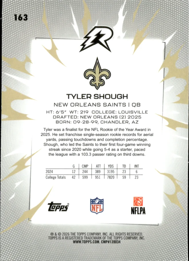 Tyler Shough card back