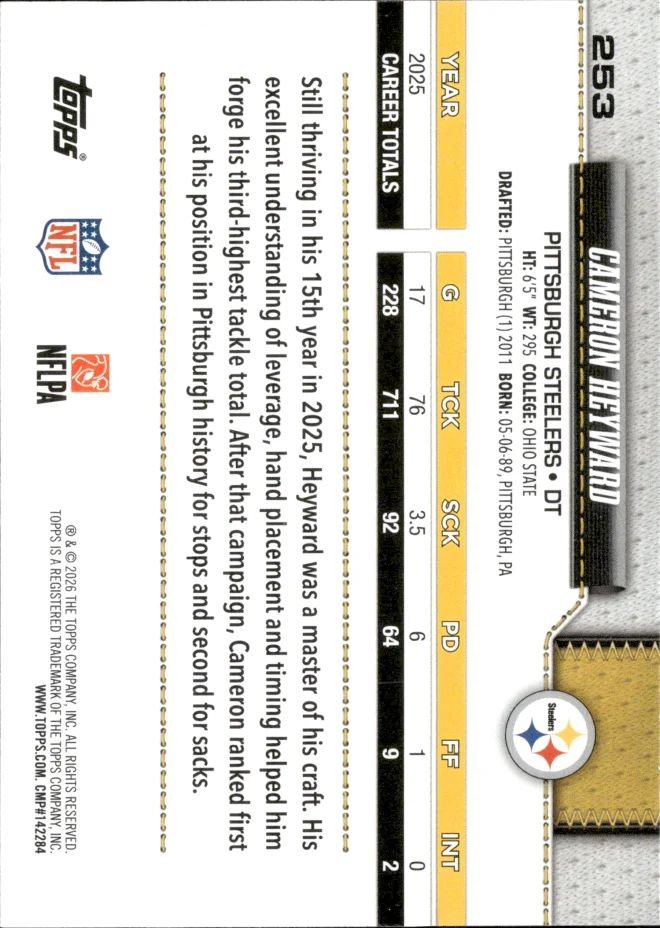 Cameron Heyward card back