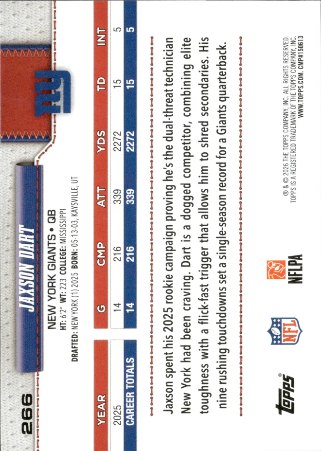 Jaxson Dart card back
