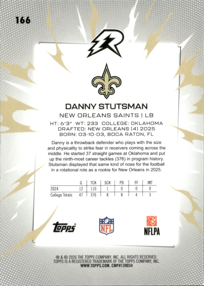 Danny Stutsman card back