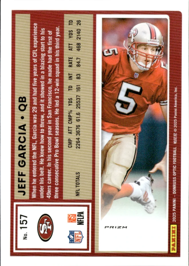 Jeff Garcia card back