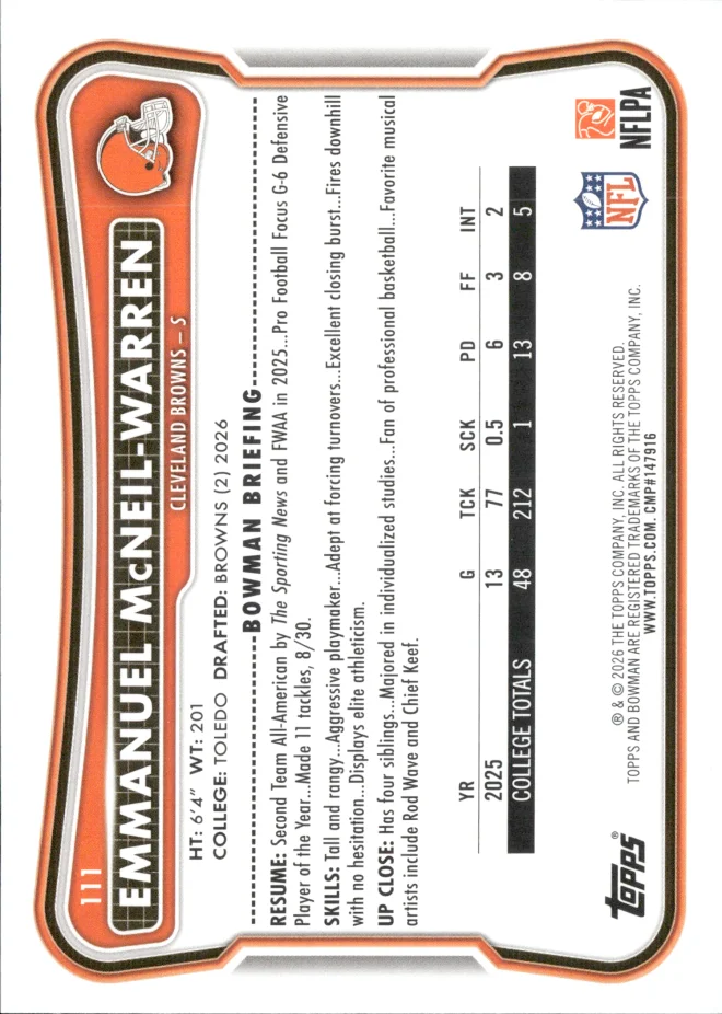 Emmanuel McNeil-Warren card back