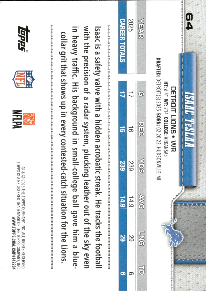 Isaac TeSlaa card back