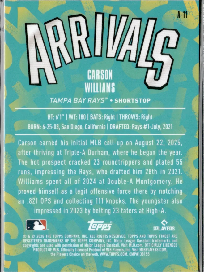 Carson Williams card back