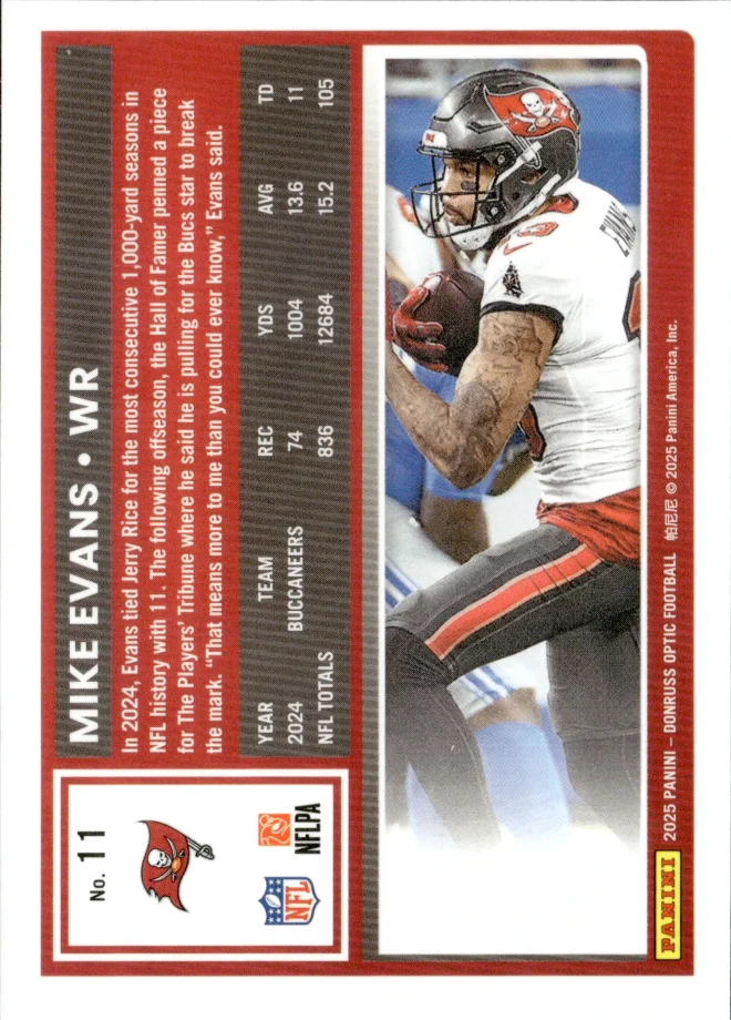 Mike Evans card back