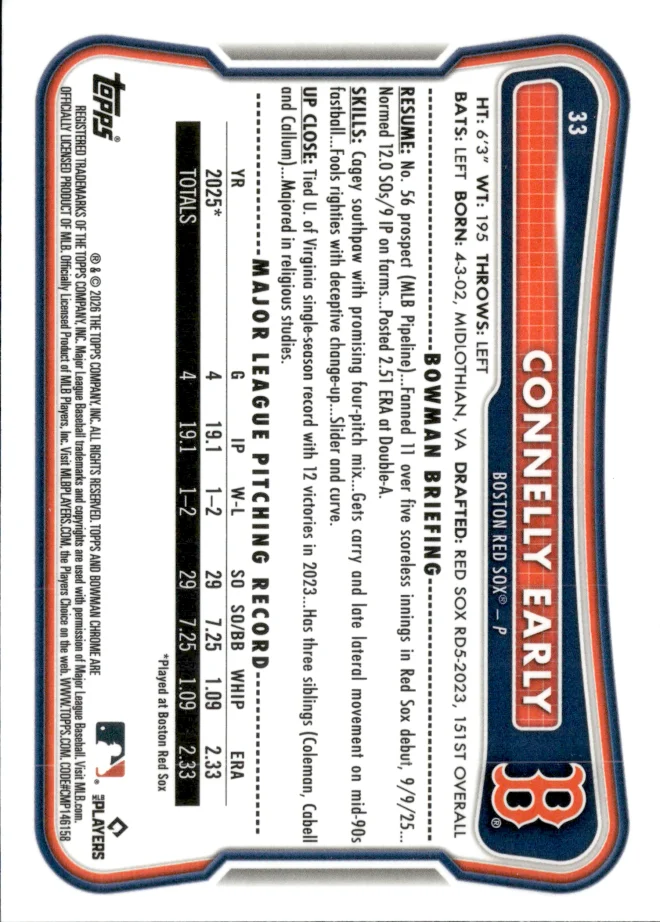 Connelly Early card back