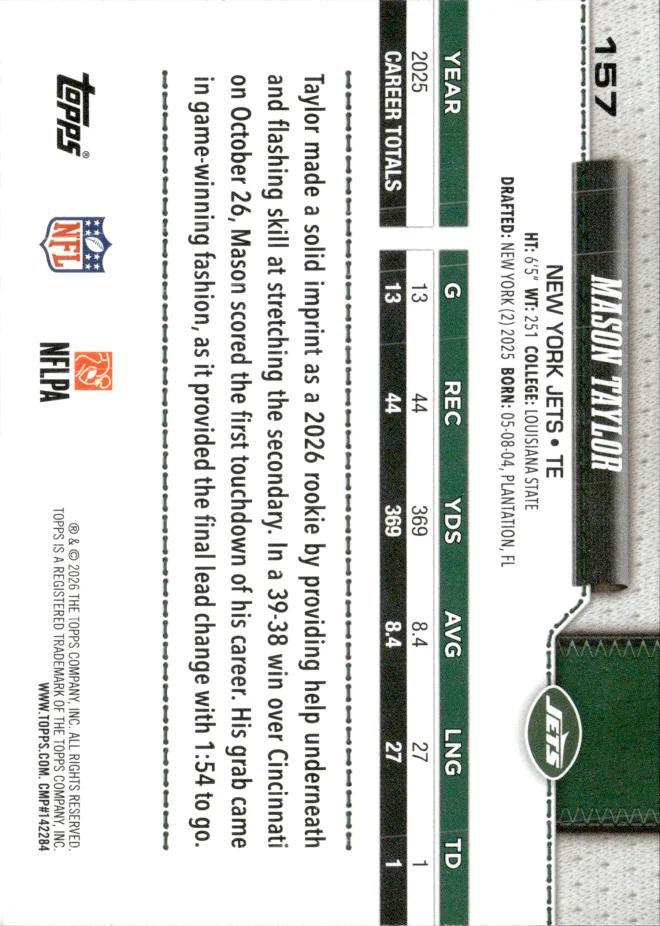 Mason Taylor card back