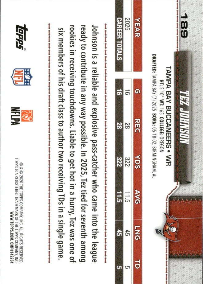 Tez Johnson card back