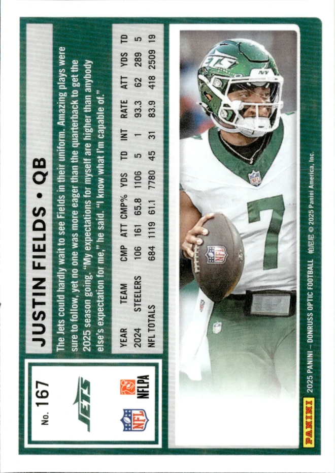 Justin Fields card back