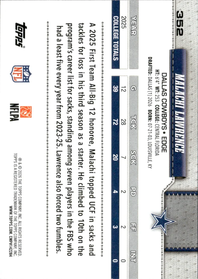 Malachi Lawrence card back