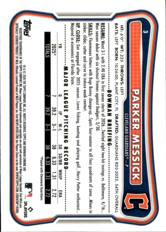 Parker Messick card back