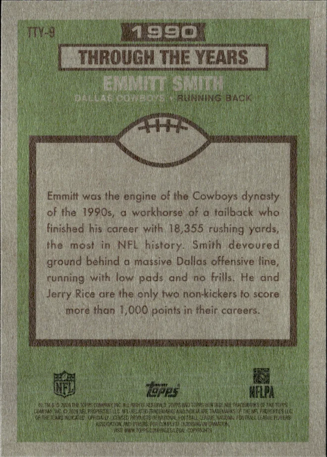 Emmitt Smith card back