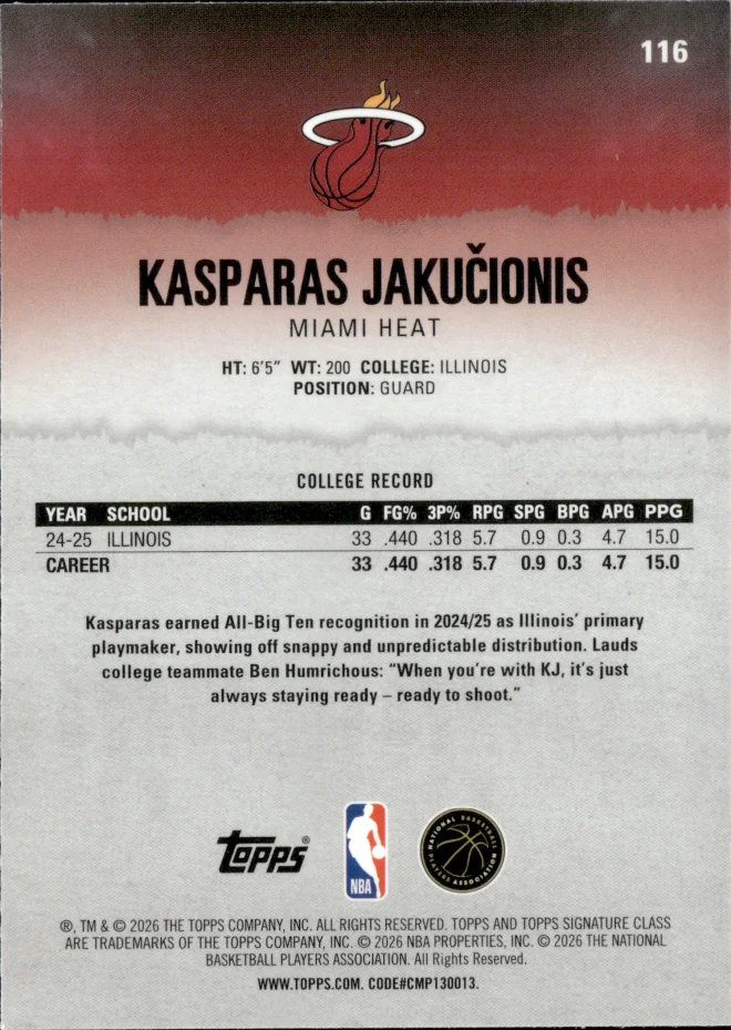 Kasparas Jakučionis card back