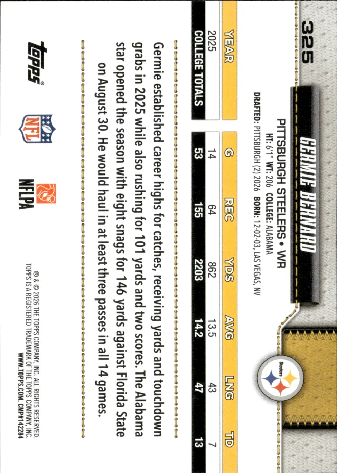 Germie Bernard card back