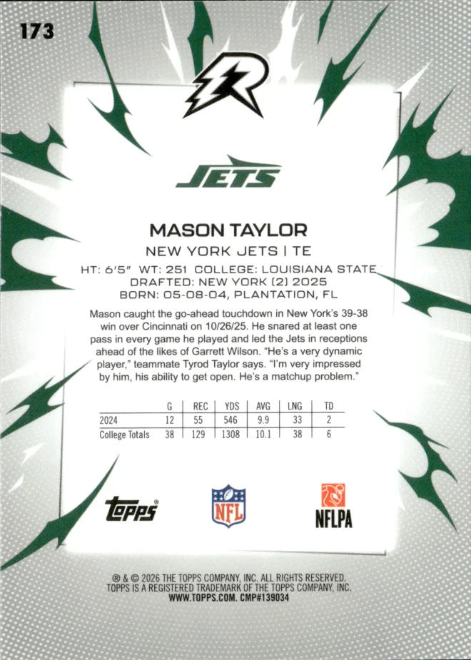 Mason Taylor card back