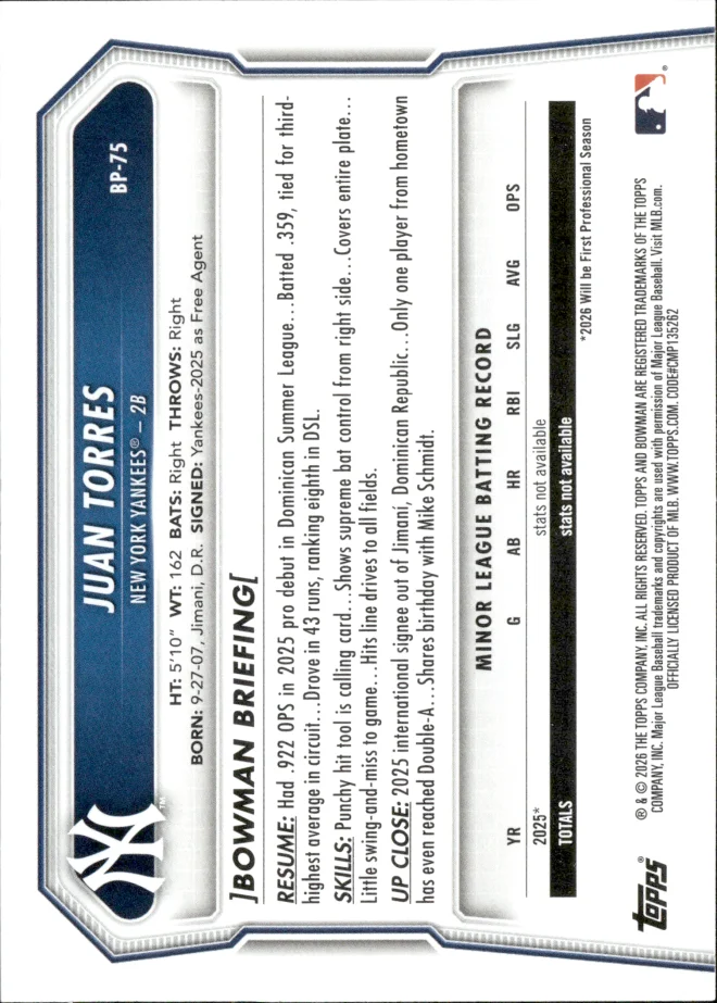 Juan Torres card back