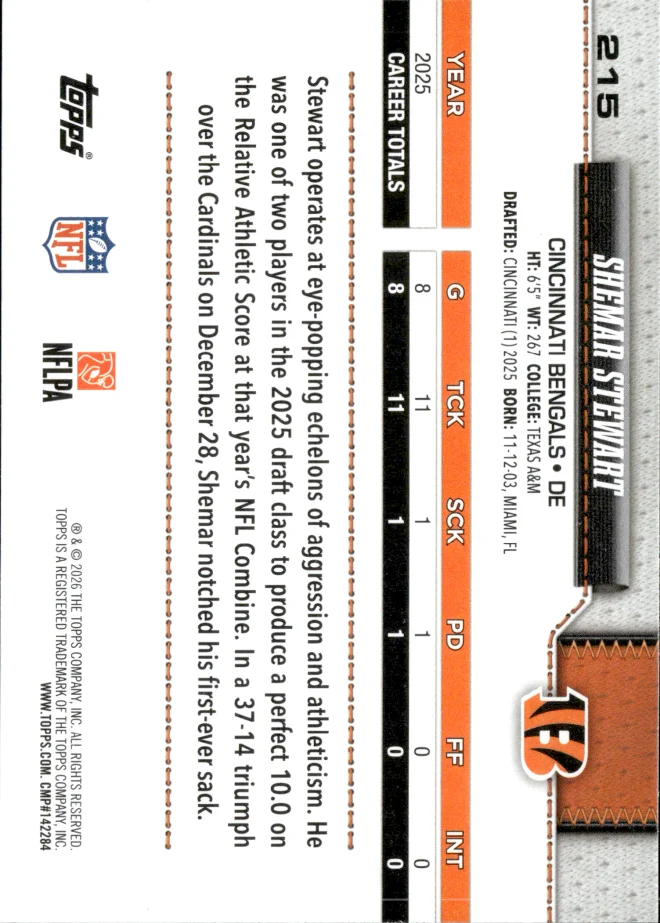 Shemar Stewart card back