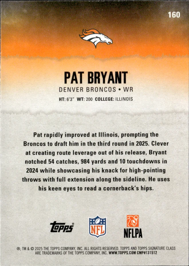 Pat Bryant card back