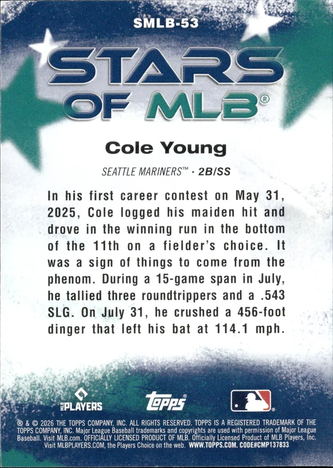 Cole Young card back