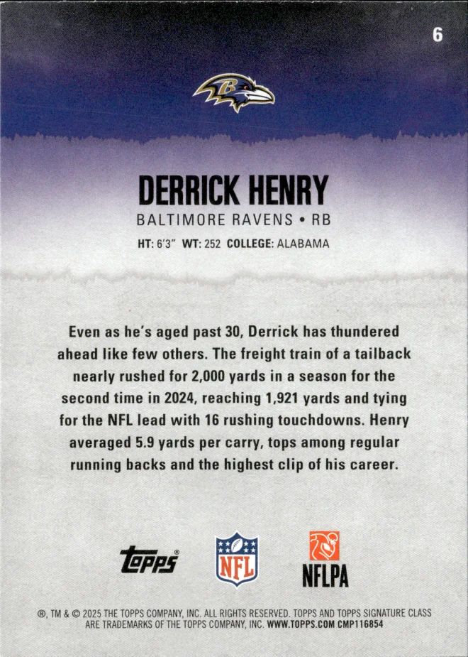 Derrick Henry card back