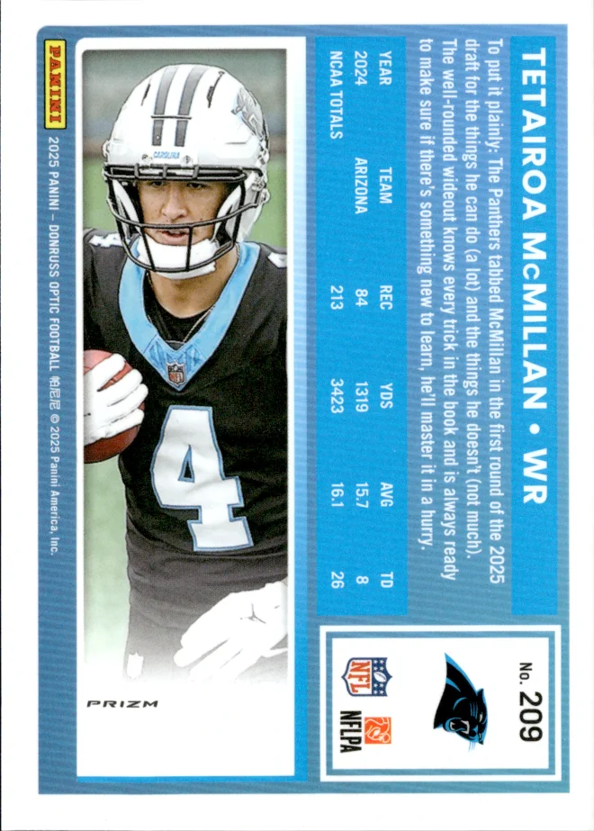 Tetairoa McMillan card back