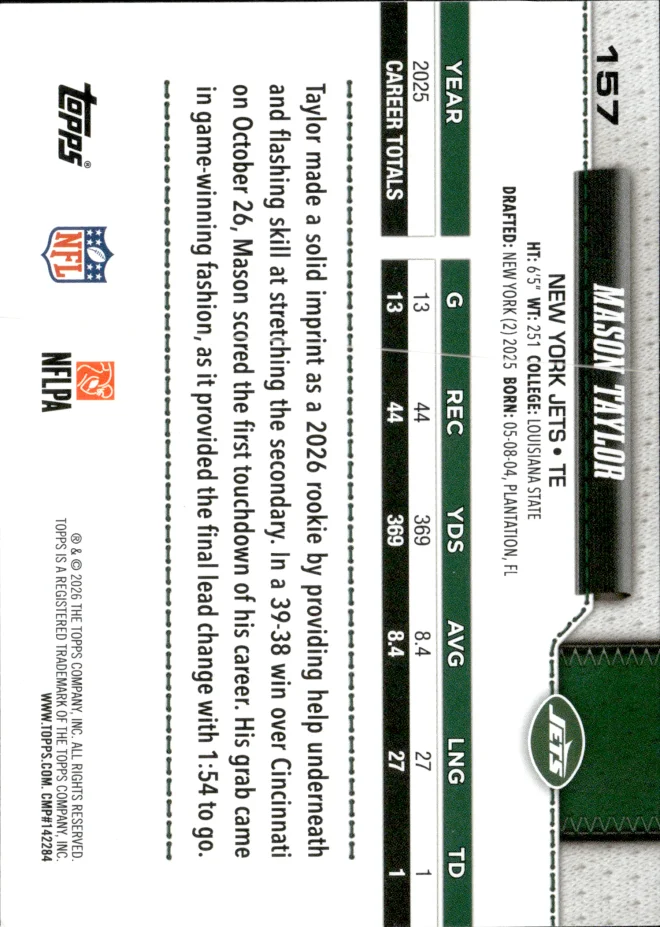 Mason Taylor card back