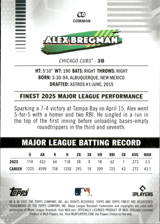 Alex Bregman card back